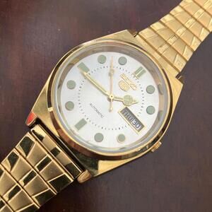 Rare Seîko Vintage Men's Gold Filled Watch w/Satin Silver Dial 36mm